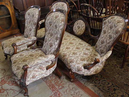 Victorian showwood mahogany 3 piece salon suite